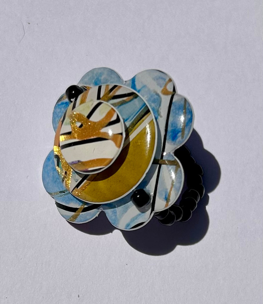 Blue Flower Ring