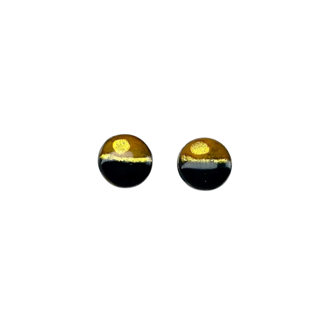 Studs- Brown & Gold