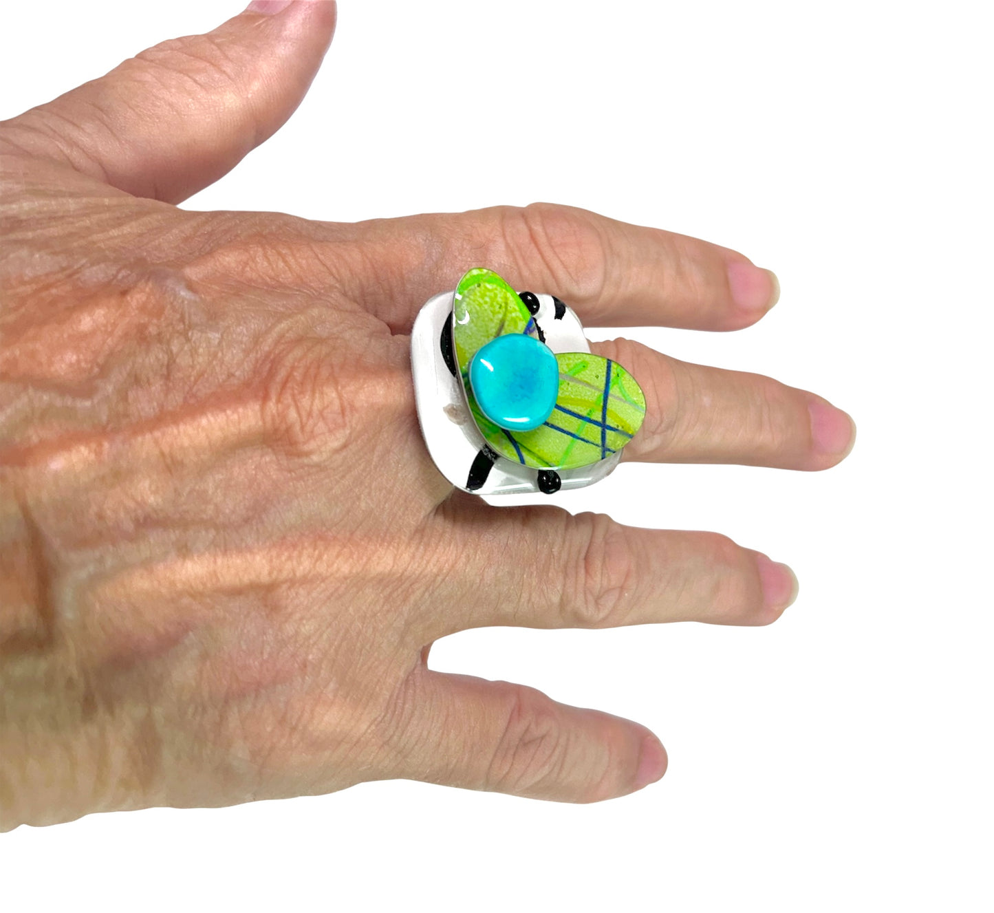 Black and Green Kinetic Ring