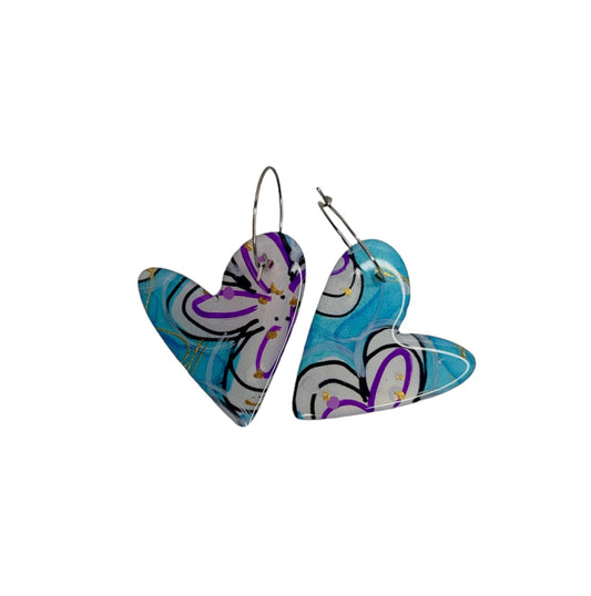 Large Heart Hoops