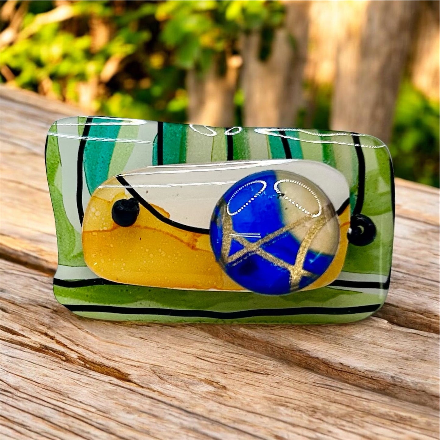 Green Blue Kinetic Ring